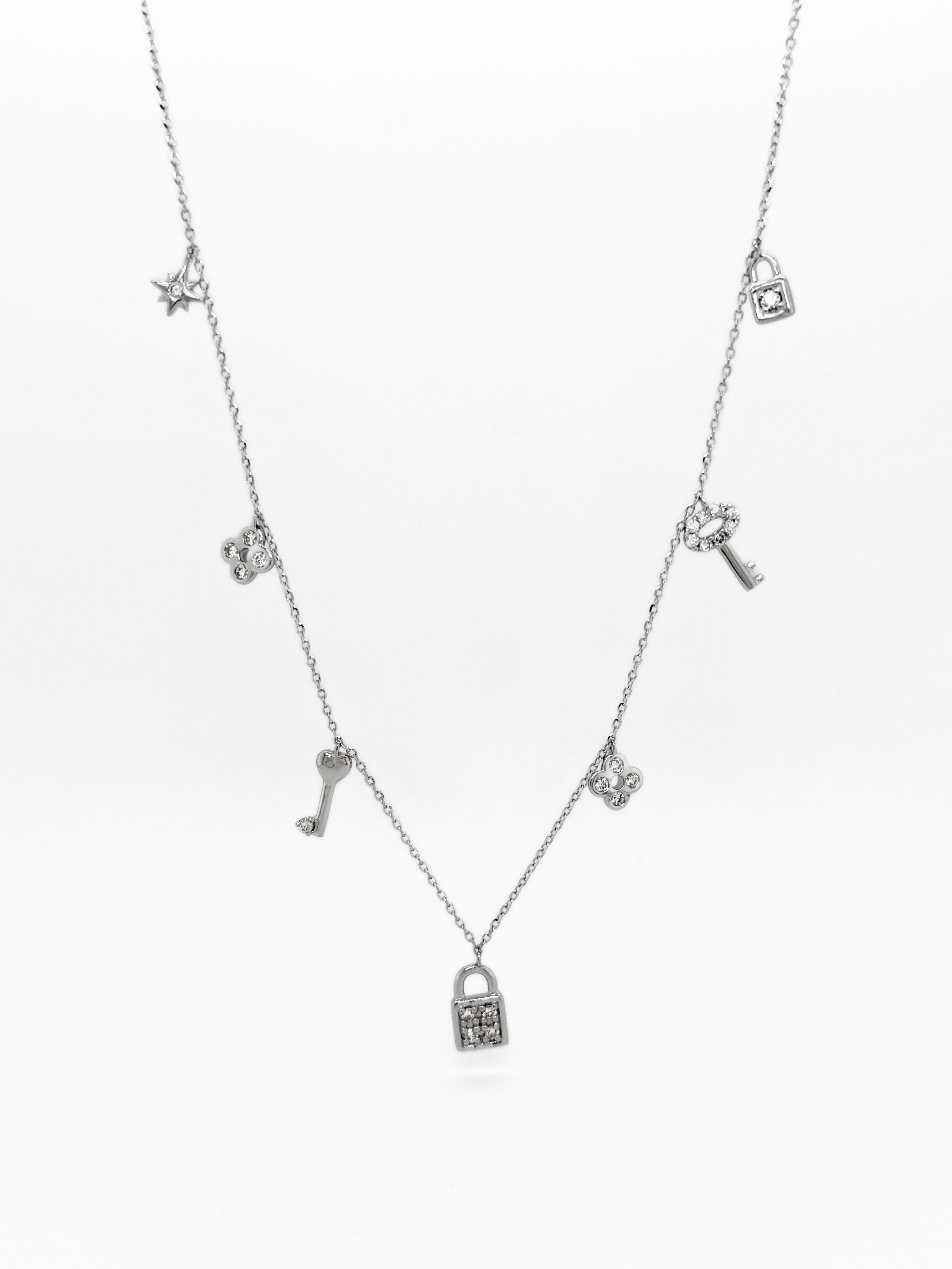 MULTI-CHARM DIAMOND NECKLACE-400414